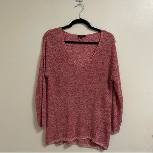 Aritzia Babaton Linen Silk Blend Oversized Red VNeck Sweater Xs